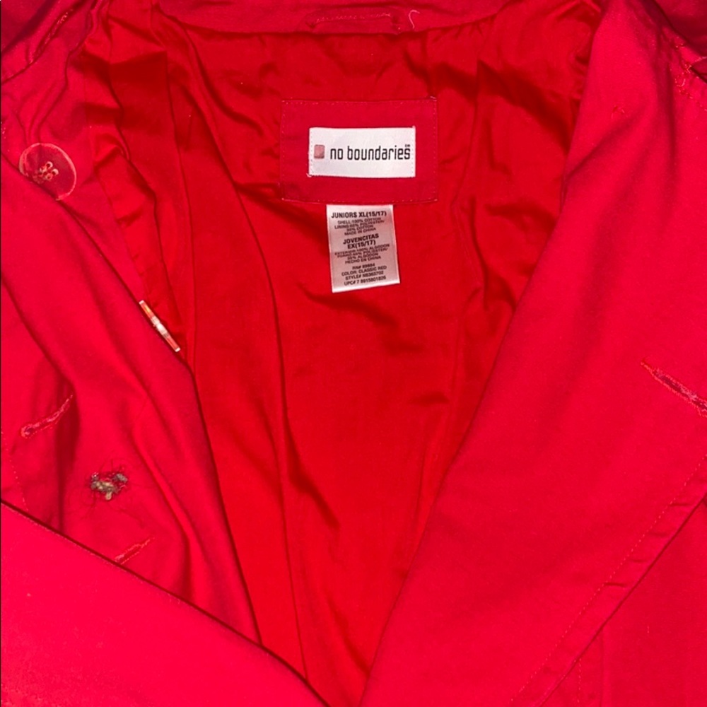 No boundaries red jacket size xl (15/17) junior